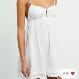 LA Hearts White Tie-Front Dress